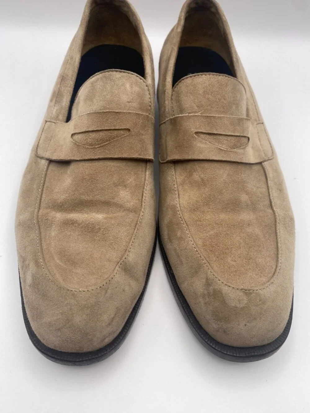 Hugo Boss Men's Italian-Made Suede Loafers With Penny Trim Sz 8